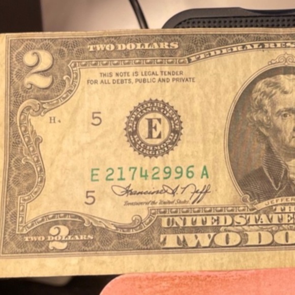 1976 Miscut/Misaligned Top Error $2 Circulated D #205866198537 - Picture 2 of 6